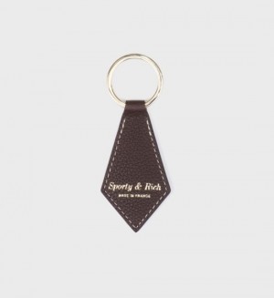 Men's Sporty And Rich Key Chain Small Leather Goods Chocolate / Gold | vOdoZKUTmdV