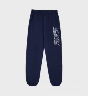 Men's Sporty And Rich Made In USA Sweatpants Navy | HvrIoIxDmiF