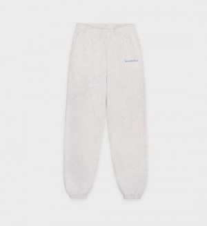 Men's Sporty And Rich Serif Logo Sweatpants Grey | eSLfx0i7KUf