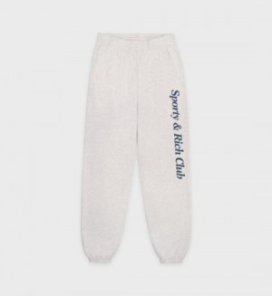 Men's Sporty And Rich Starter Sweatpants Grey / Navy | qy8d9Hdc2Vp