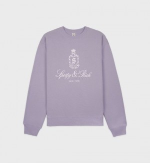 Men's Sporty And Rich Vendome Crewneck Sweatshirts Purple / White | cELEQUh1ewt