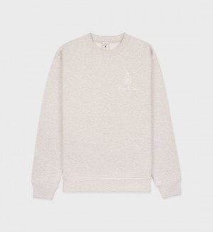 Men's Sporty And Rich Vendome Crewneck Sweatshirts Beige / White | uyiPt7XhYrH