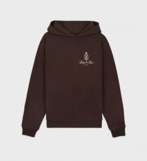 Men's Sporty And Rich Vendome Hoodie Chocolate | A6nIzaHvwbf