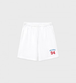 Men's Sporty And Rich Wellness 94 Gym Shorts White / Light Red / Red Blue | wPU1zfb7Vk2