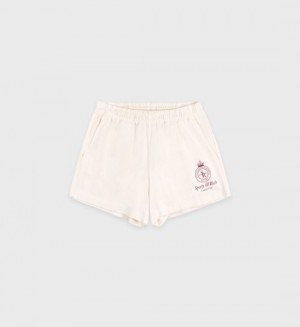 Women's Sporty And Rich Crown Disco Shorts White / Burgundy | fPilPSLxymw