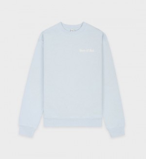 Women's Sporty And Rich HWCNY Crewneck Sweatshirts Blue / Cream | BtV2t2rHh6r