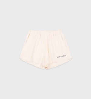 Women's Sporty And Rich H&W Club Disco Shorts Cream / Navy | c9XWdGSf9qO