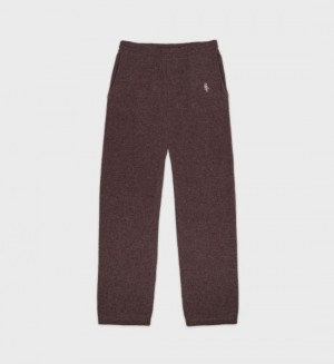 Women's Sporty And Rich SRC Cashmere Trousers Sweatpants Brown | 84FfQfJr1TI