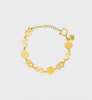 Women's Sporty And Rich SR Bracelet Jewelry Gold | qEZicFIGbGm