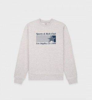 Women's Sporty And Rich Starter Crewneck Sweatshirts Grey / Navy | fCZEN6cn8ul