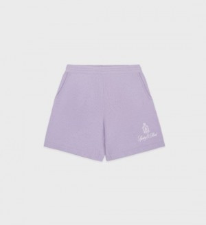 Women's Sporty And Rich Vendome Cashmere Shorts Purple / White | UJIbYanqoWw