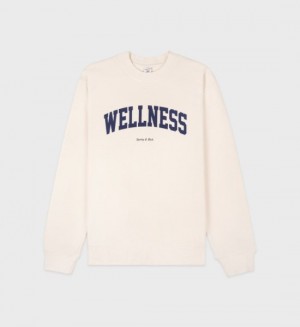 Women's Sporty And Rich Wellness Ivy Crewneck Sweatshirts Cream | ESF3zCciCJ5