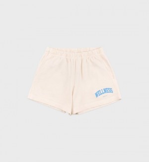 Women's Sporty And Rich Wellness Ivy Disco Shorts Cream | 3Nk6GnvF7OQ