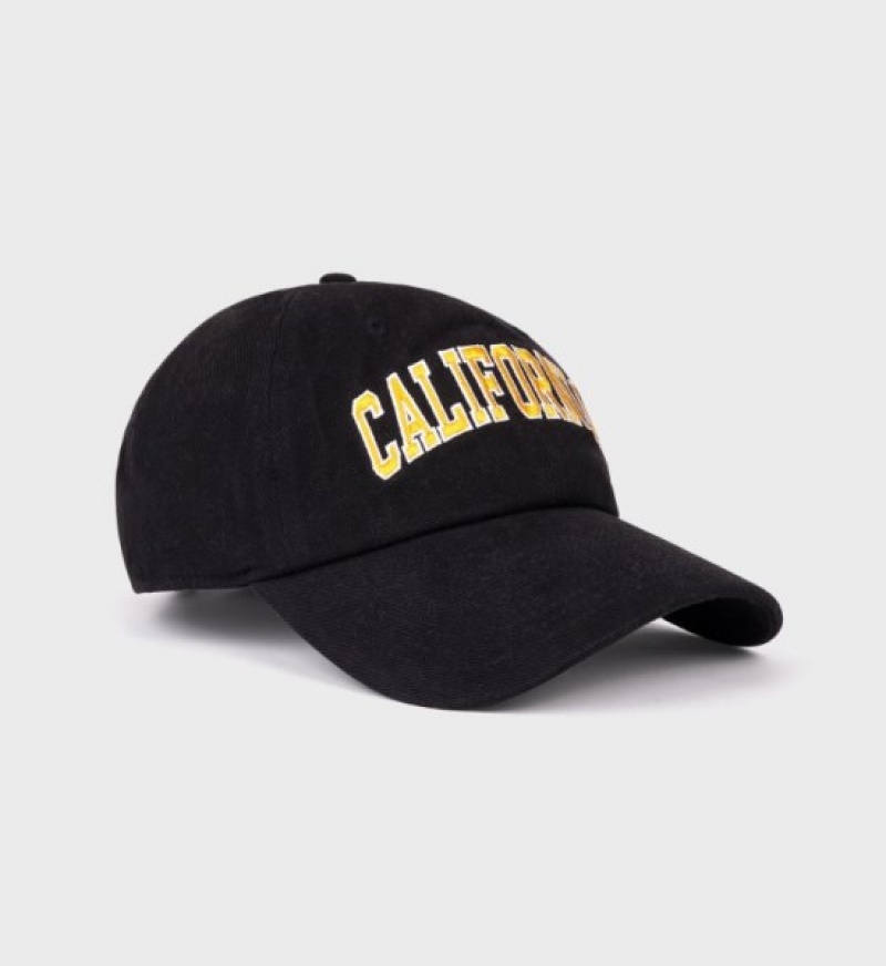 Men's Sporty And Rich California Embroidered Cap Black | pjK43q6Lpwp