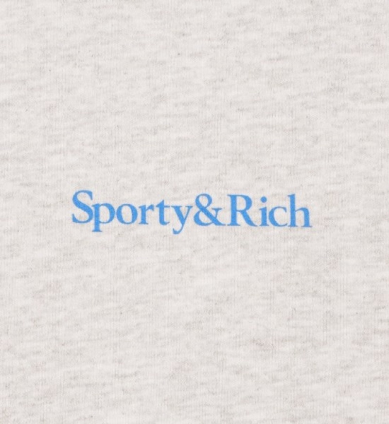 Men's Sporty And Rich Serif Logo Sweatpants Grey | eSLfx0i7KUf