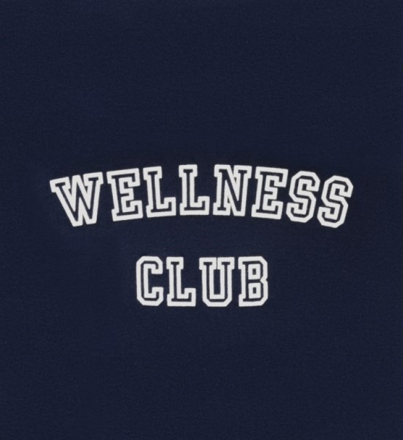 Men's Sporty And Rich Wellness Club Soft Crewneck Sweatshirts Navy | 3m77ro3MJyB