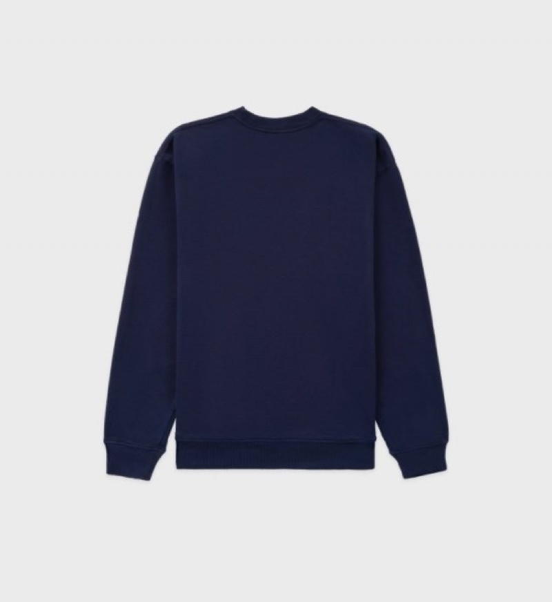 Men's Sporty And Rich Wellness Ivy Crewneck Sweatshirts Navy | nOaayKVr0tY