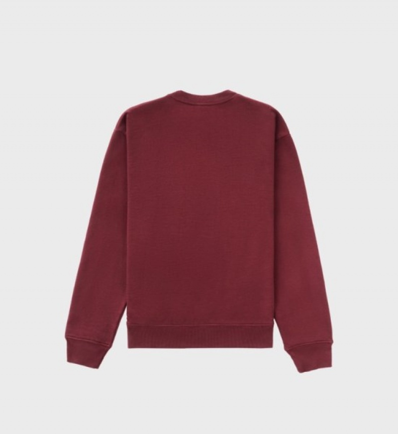 Men's Sporty And Rich Wellness Ivy Crewneck Sweatshirts Burgundy | gYX6zxIg5Wb