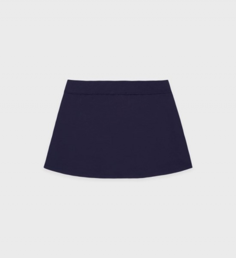 Women's Sporty And Rich Classic Logo Court Skirt Navy / White | iBc6iIZKsJB