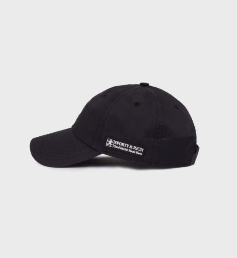 Women's Sporty And Rich Good Health Nylon Hap Cap Black | ZPIcMLaRUPn