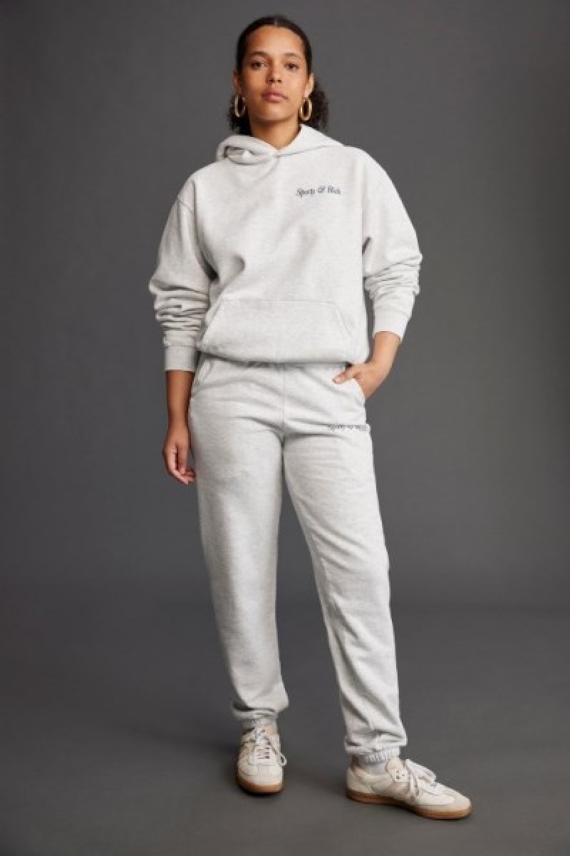 Women's Sporty And Rich Italic Logo Sweatpants Grey | AdC84YMZTNP