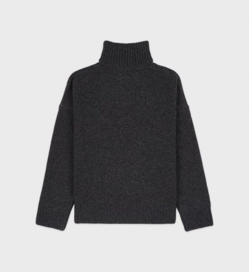 Women's Sporty And Rich SRC Turtleneck Knitwear Dark Grey | JsLPenxCS7u