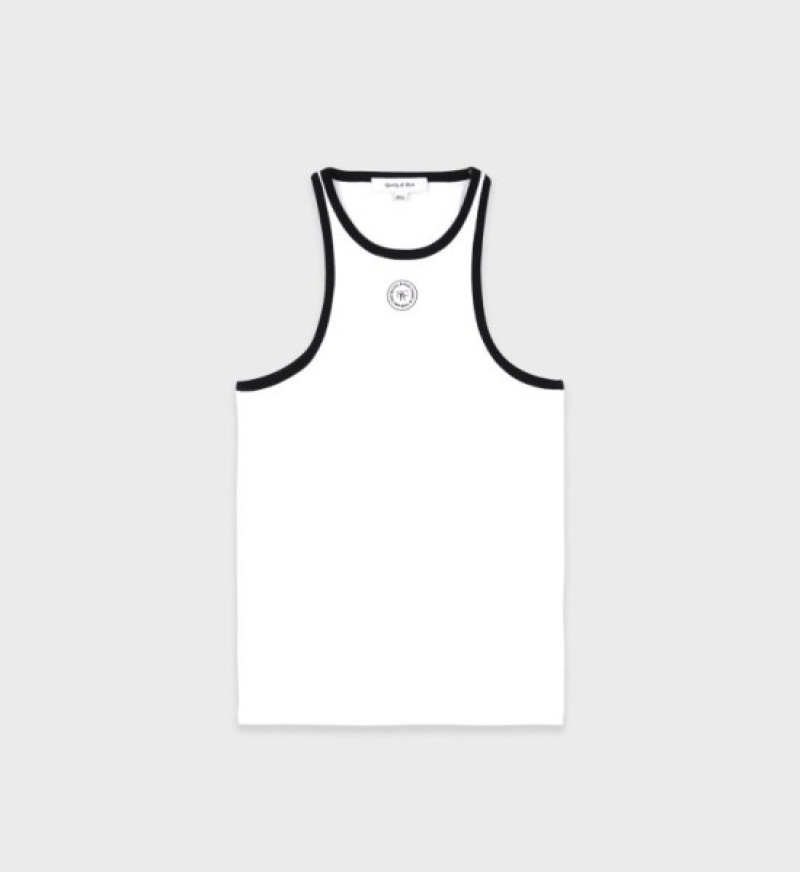 Women\'s Sporty And Rich SRHWC Ribbed Tank Top White | ZKiolnRW8dk