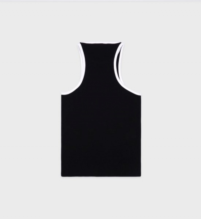 Women's Sporty And Rich SRHWC Ribbed Tank Top Black | y0iO7tfVZxN