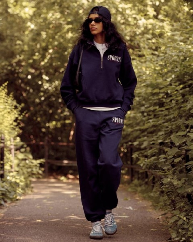 Women's Sporty And Rich Sports Sweatpants Navy / White / Red | Ab99vPuuHjO