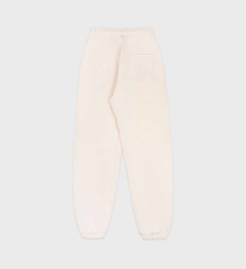 Women's Sporty And Rich Syracuse Embroidered Sweatpants Cream | m7M1NU2GNAC