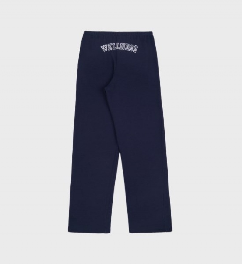 Women's Sporty And Rich Wellness Club Soft Sweatpants Navy | 17TqEKV7aY5