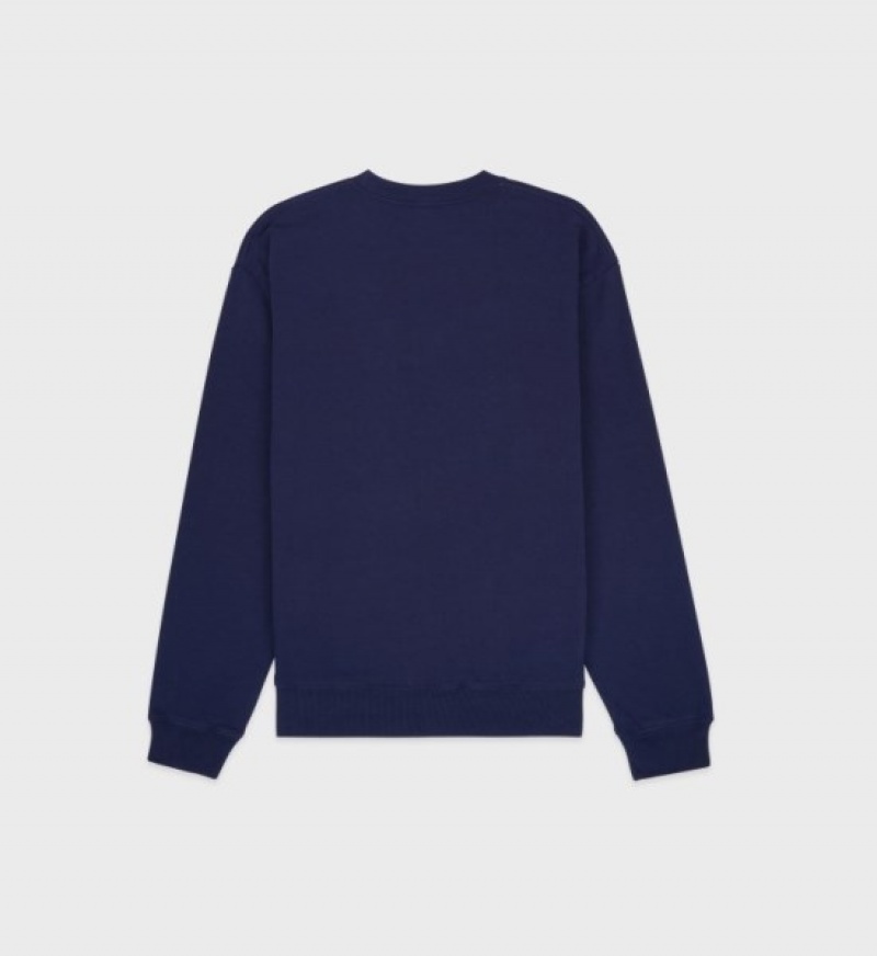 Women's Sporty And Rich Wellness Ivy Crewneck Sweatshirts Navy / Gold | CEJBDn0rQxI