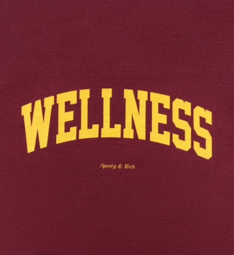 Women's Sporty And Rich Wellness Ivy Crewneck Sweatshirts Burgundy | 5MkmYqO27KA