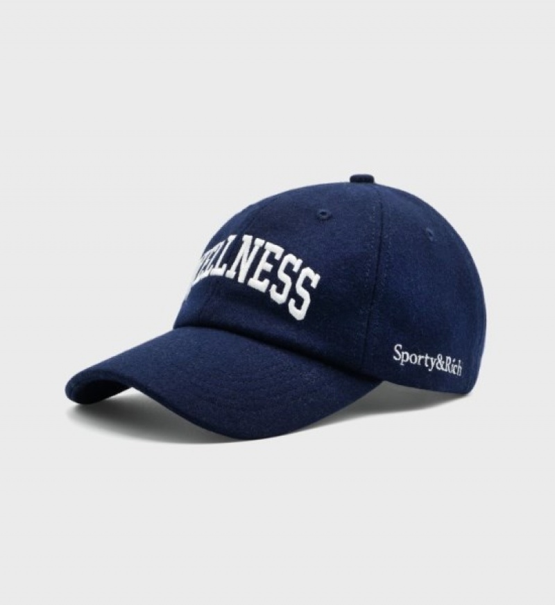 Women's Sporty And Rich Wellness Ivy Wool Cap Navy | FWi1hyMqVbt